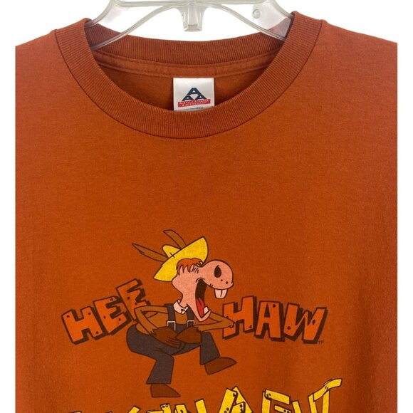Vintage Alstyle Hee Haw Bustin A Gut Burnt Orange T Shirt Mens Size Medium - Picture 3 of 8